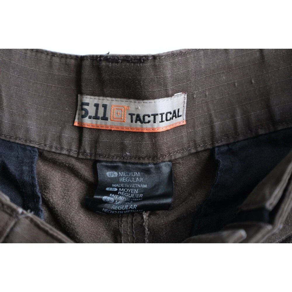 5.11 Tactical Pants Mens Medium Regular Brown Ripstop Cargo Drawstring Hem 30x31